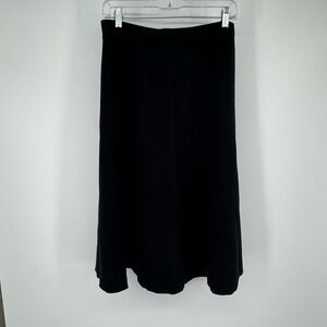 Marled Womens Medium Black Midi Skirt Sweater Like Minimalist Stretch A-Line New